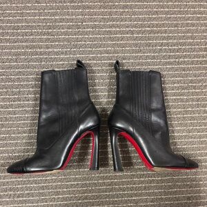 Christian Louboutin Black Leather Ankle Boots